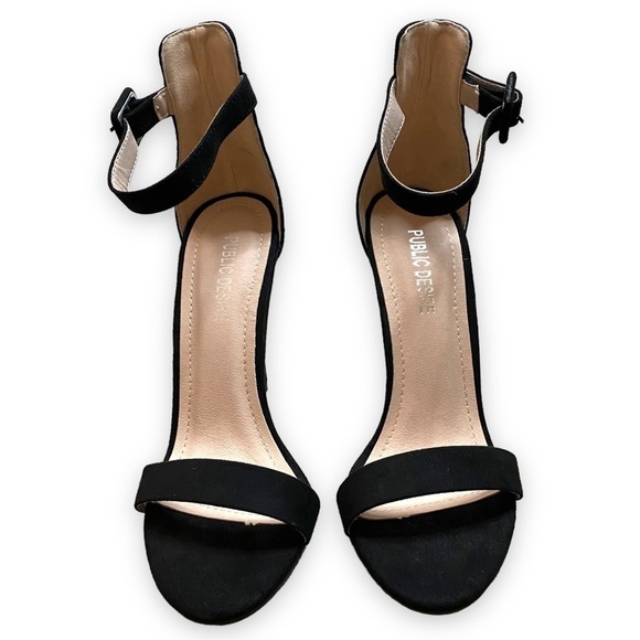 Public DESIRE Black Embroidered
Suede Strappy Heels - Picture 3 of 11